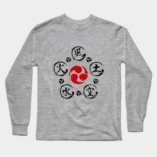 The Book of Five Rings (Crest V.3) RED BLACK Long Sleeve T-Shirt